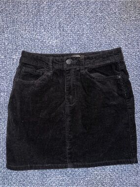 Black Label - Black Corduroy Mini Skirt
